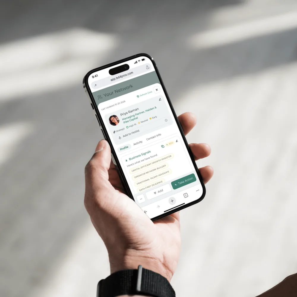 BD4 app in use, held in one hand